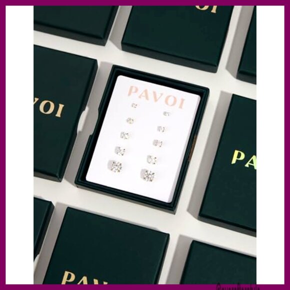 14K Gold Plated Sterling Silver Huggie Hoop Earrings with Cubic Zirconia - Picture 5 of 6